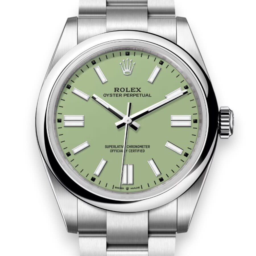 Rolex Oyster Perpetual Automatic Chronometer Green Dial Mens Watch M1343000006