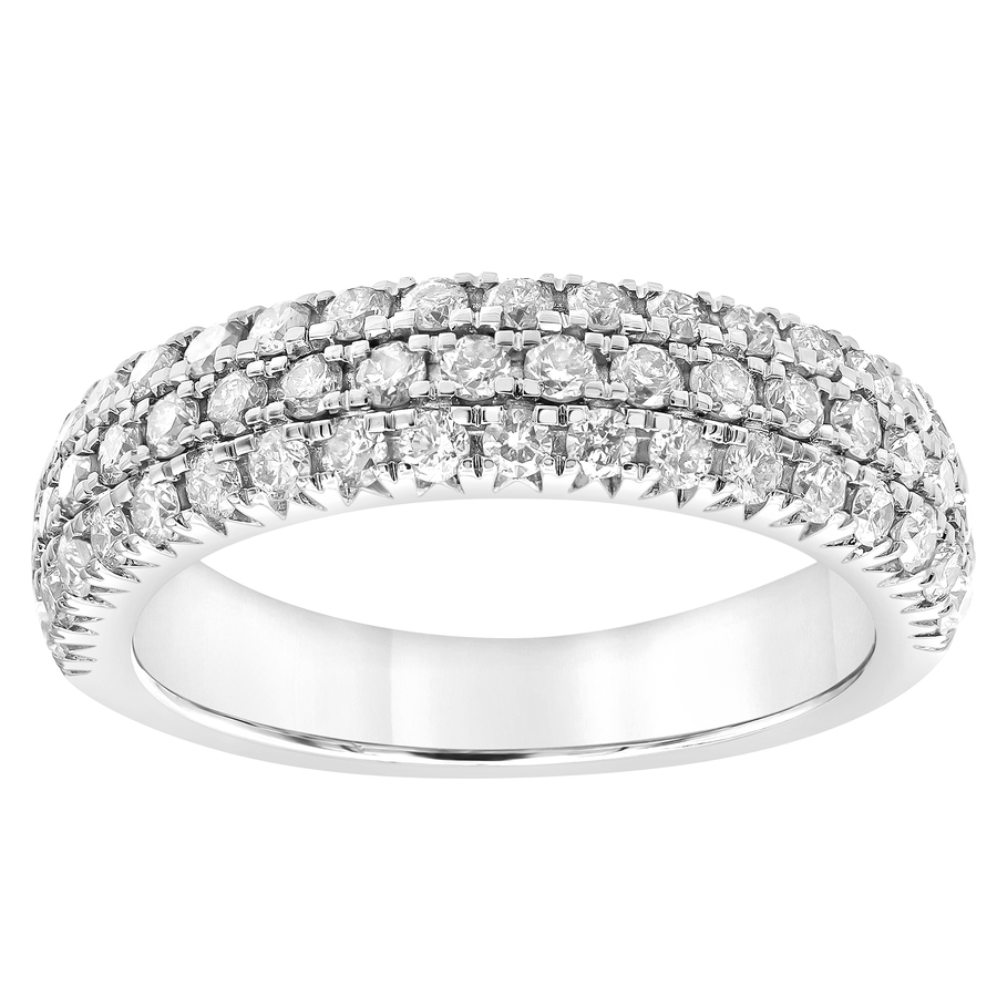 Brilliant Diamond 102400 Carat 14K White Gold Round Cut Lab Grown Diamond Wedding Band for Women- ColorClarity-IBSI 1228$