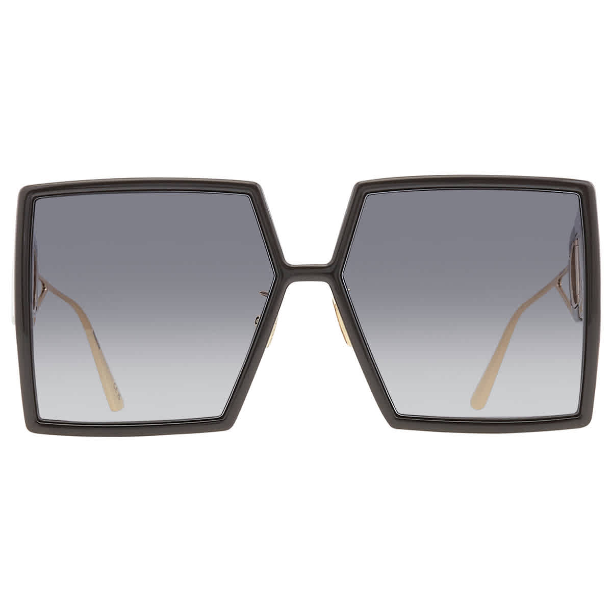 DIOR Woman Sunglass 30Montaigne SU - Frame color: Black & Gold, Lens color: Smoke