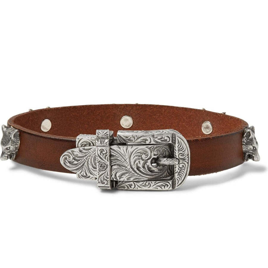 Gucci Anger Forest Sterling Sterling Brown Rope Bracelet Size 6 inches YBA524907001016 325$