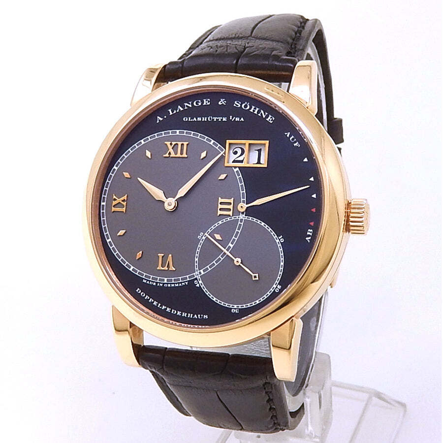 Pre-owned A. Lange & Sohne Grand Lange 1 Hand Wind Black Dial Mens Watch 115.031