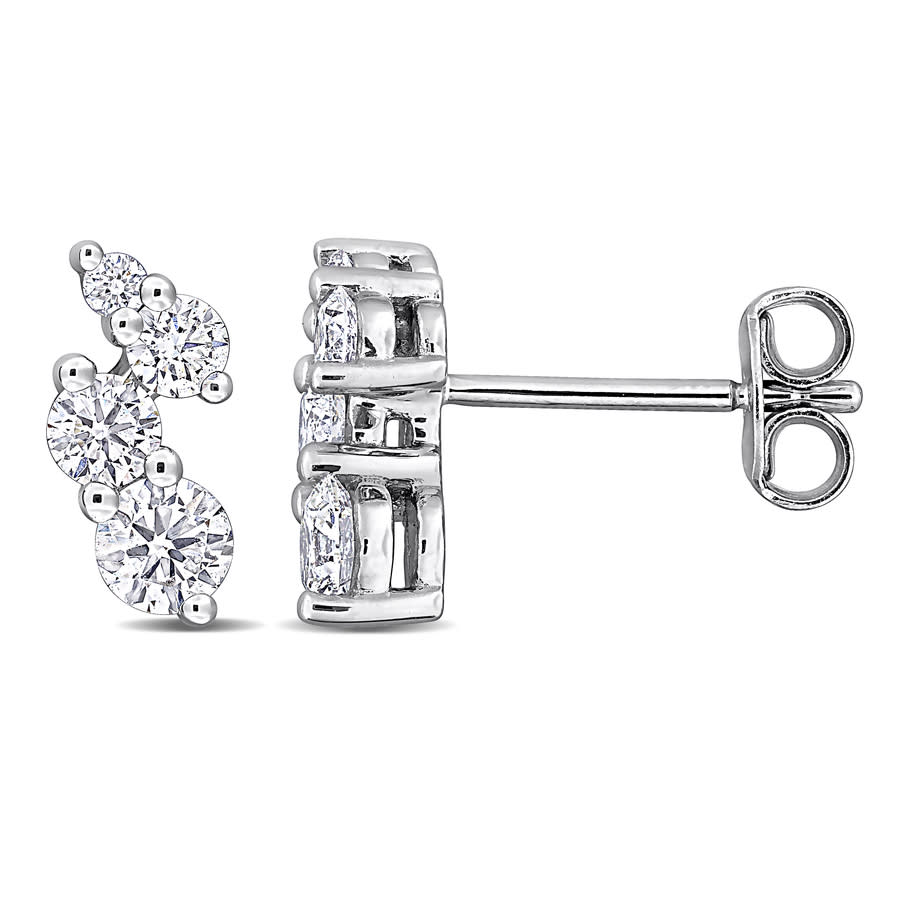 Created Forever 3/4 CT Lab Grown Diamond TW Fashion Post Earrings Silver