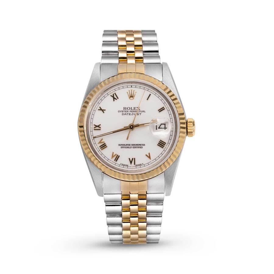 Preowned Rolex Datejust Automatic Chronometer White Dial Unisex Watch 16233 WRJ