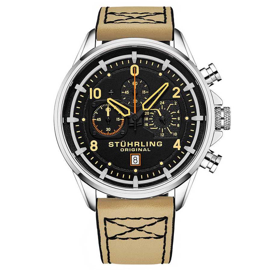 Stuhrling Original Aviator Black Dial Mens Watch M15552