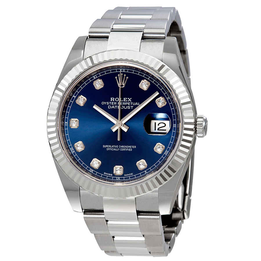 Rolex Datejust 41 Blue Diamond Dial Automatic Mens Watch 126334BLDO