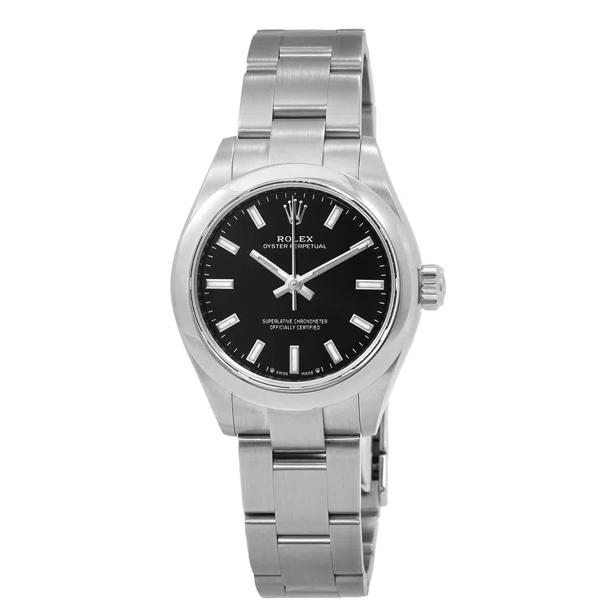 Rolex Oyster Perpetual 28 Automatic Chronometer Black Dial Ladies Watch 276200BKSO