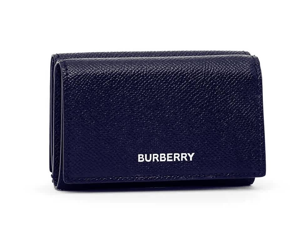 Burberry Grainy Leather Small Tri-fold Wallet In Regency Blue