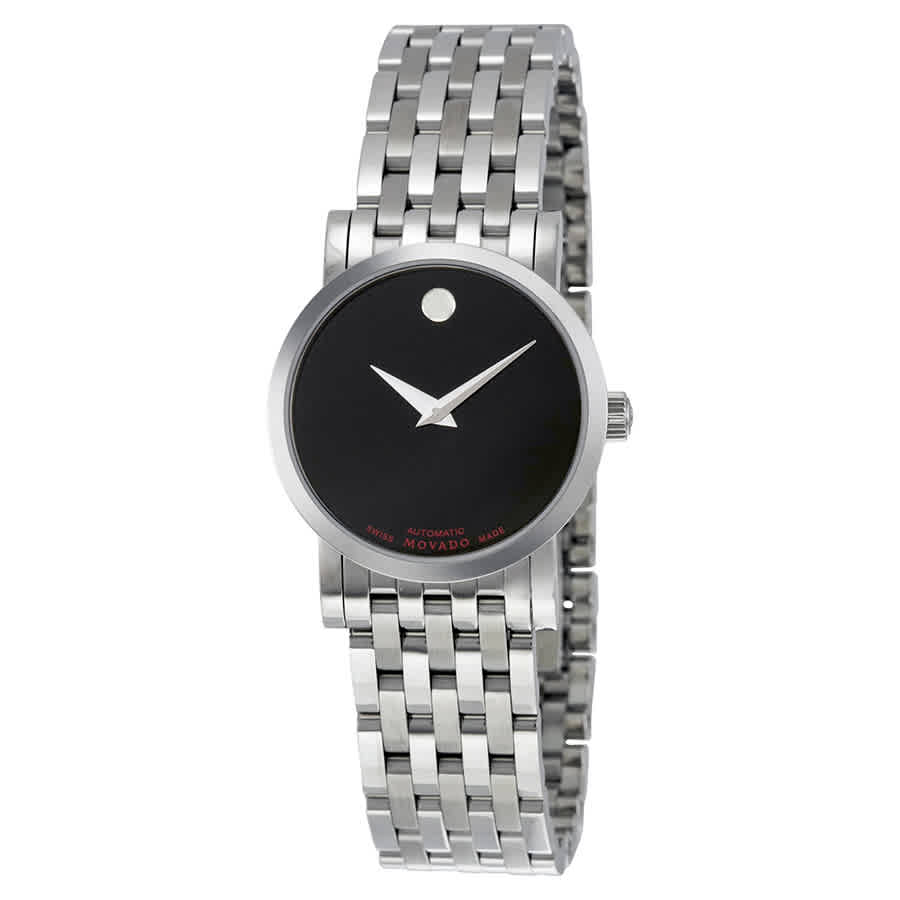Movado Red Label Black Dial Stainless Steel Ladies Watch 0606107 966$