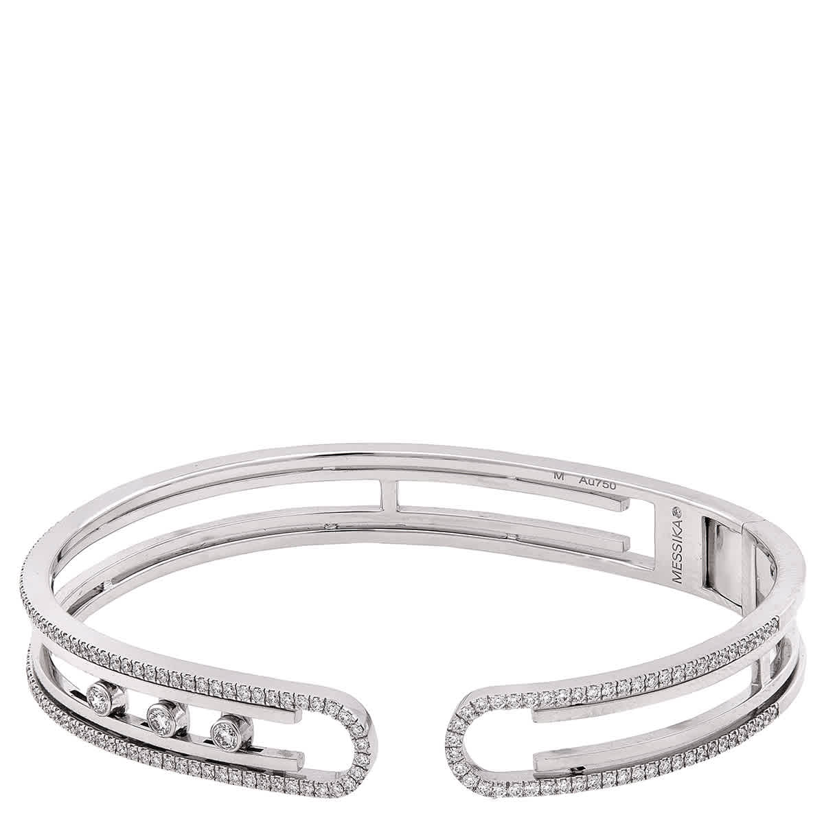Messika Move 10th 18k White Gold Diamond Bangle Size S 7998$