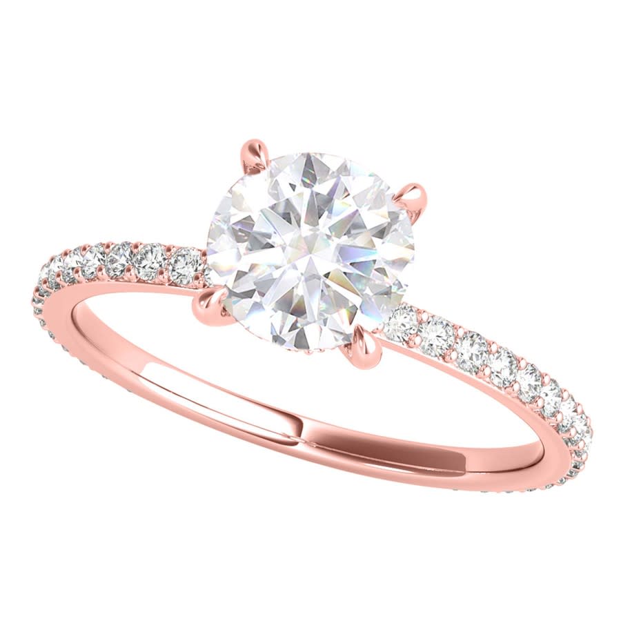 Maulijewels 135 Carat Diamond White Moissanite Engagement Rings For Women In 14K Solid Rose Gold In Ring Size 8 755$