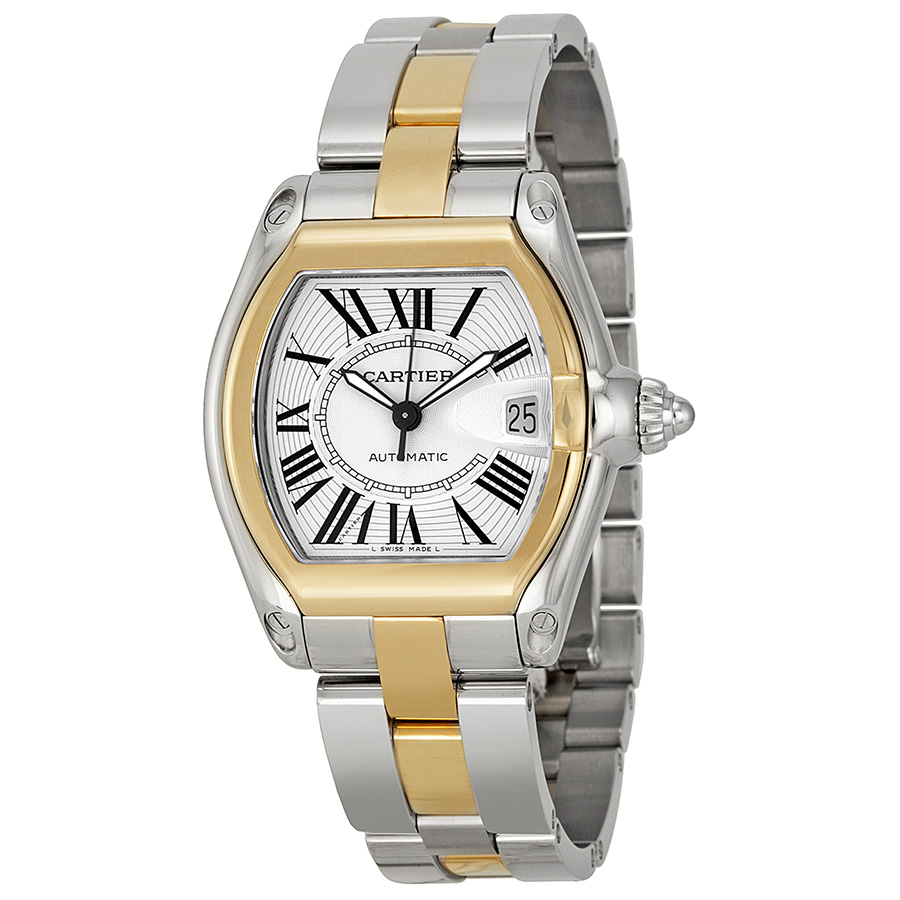 Pre-owned Cartier Roadster Silver Dial Mens Watch W62031Y4