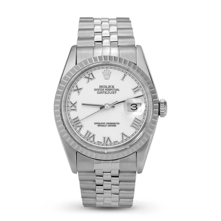 Preowned Rolex Datejust Automatic Chronometer White Dial Unisex Watch 16220 WRJ