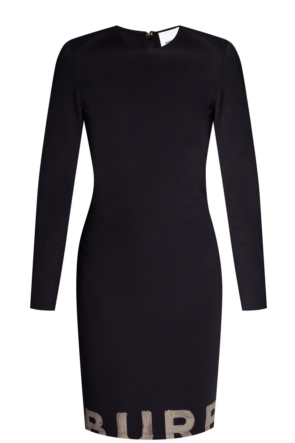 Burberry Ladies Black Logo-print Dress In Black Ip Pattern | ModeSens