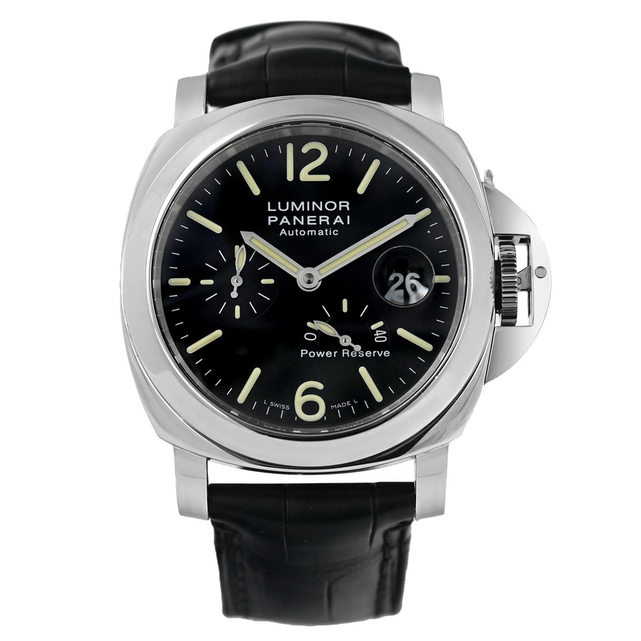 Pre-owned Panerai Luminor Power Reserve Black Dial Mens Watch PAM00090 5227$