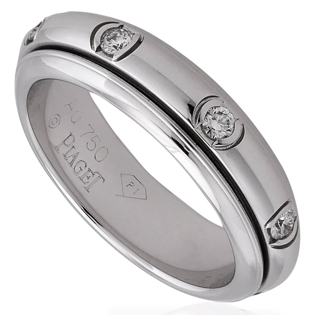 Piaget Possession 18k White Gold 030 CT Diamond Ring Size 54 3028$