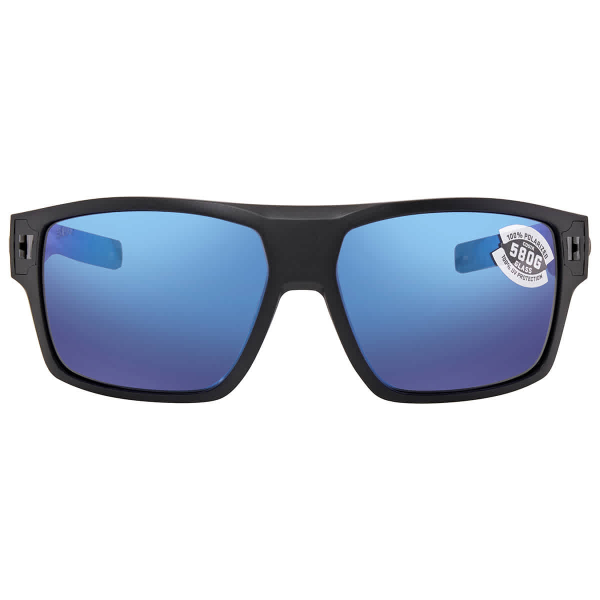 Costa Diego 580G Polarized Sunglasses, in Shiny Black Frame/Blue Mirror Lens | by West Marine