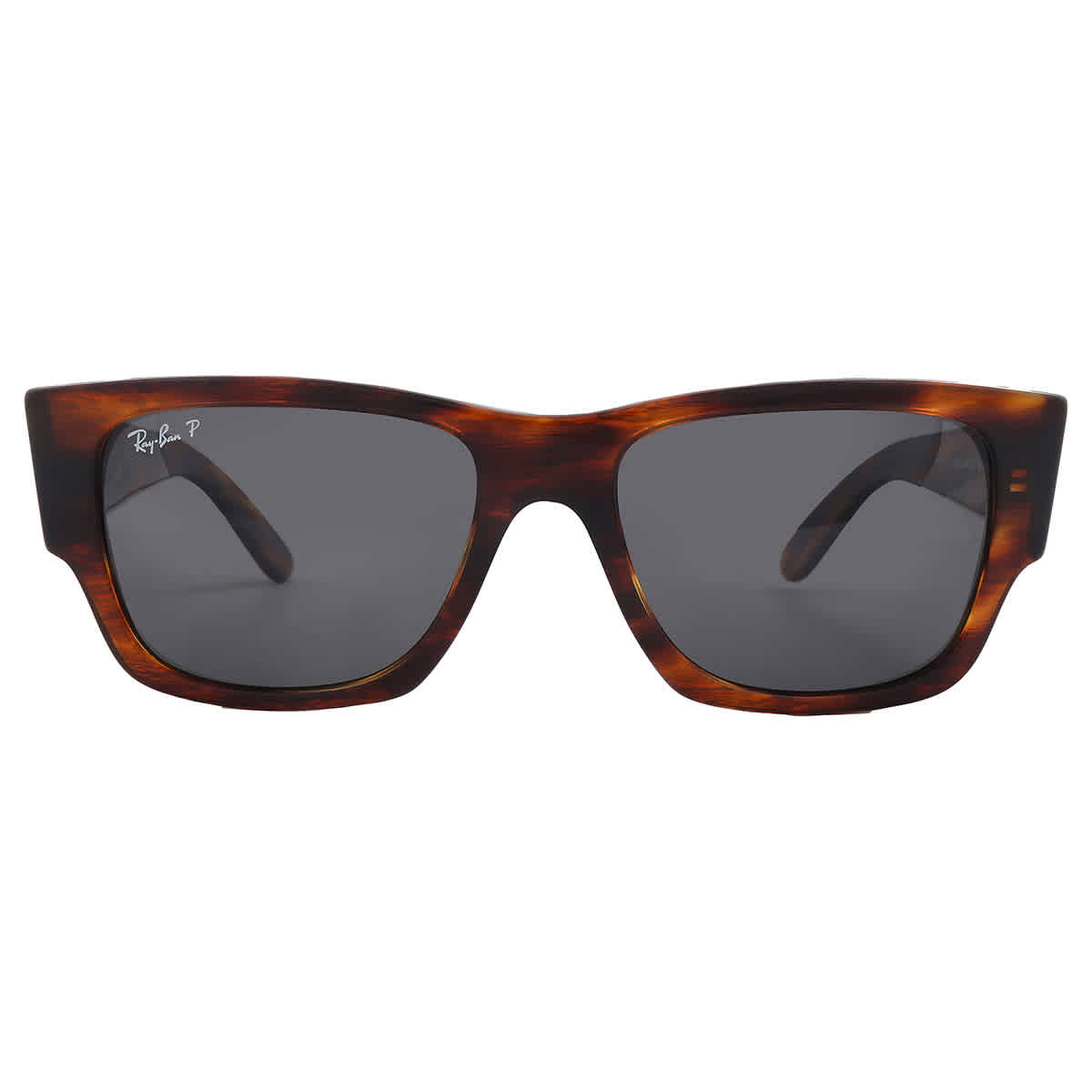Ray Ban Carlos Polarized Black Rectangular Unisex Sunglasses RB0947S 954/48 56