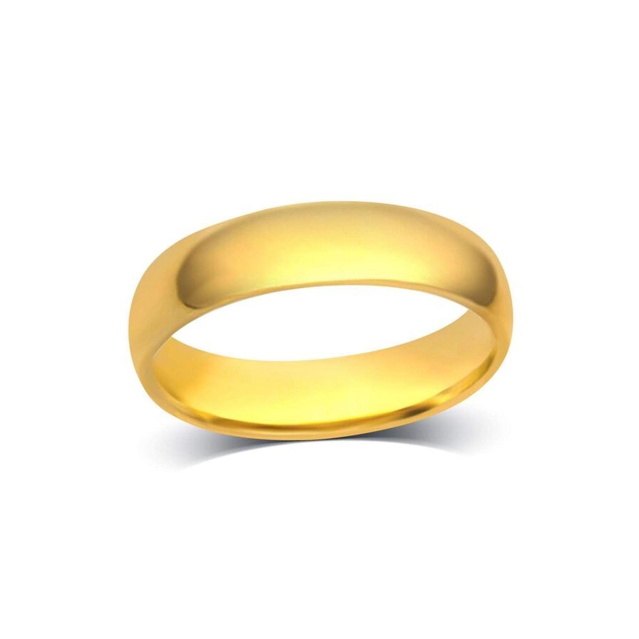 Belacqua 6mm Standard Fit Plain Wedding Band for Men in 10K Yellow Gold Stackable Anniversary Band Mens Gold Ring Ring Size- 6 875$