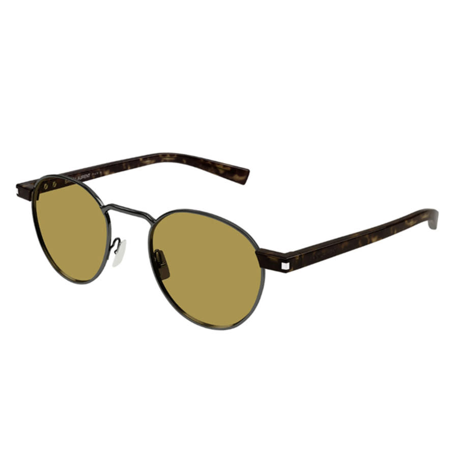 Saint Laurent Ladies Black Round Sunglasses SL707 003