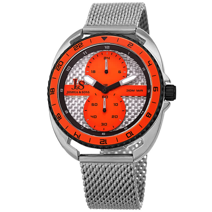 Joshua and Sons Military Time Orange Dial Mens Watch JX136OR 57$