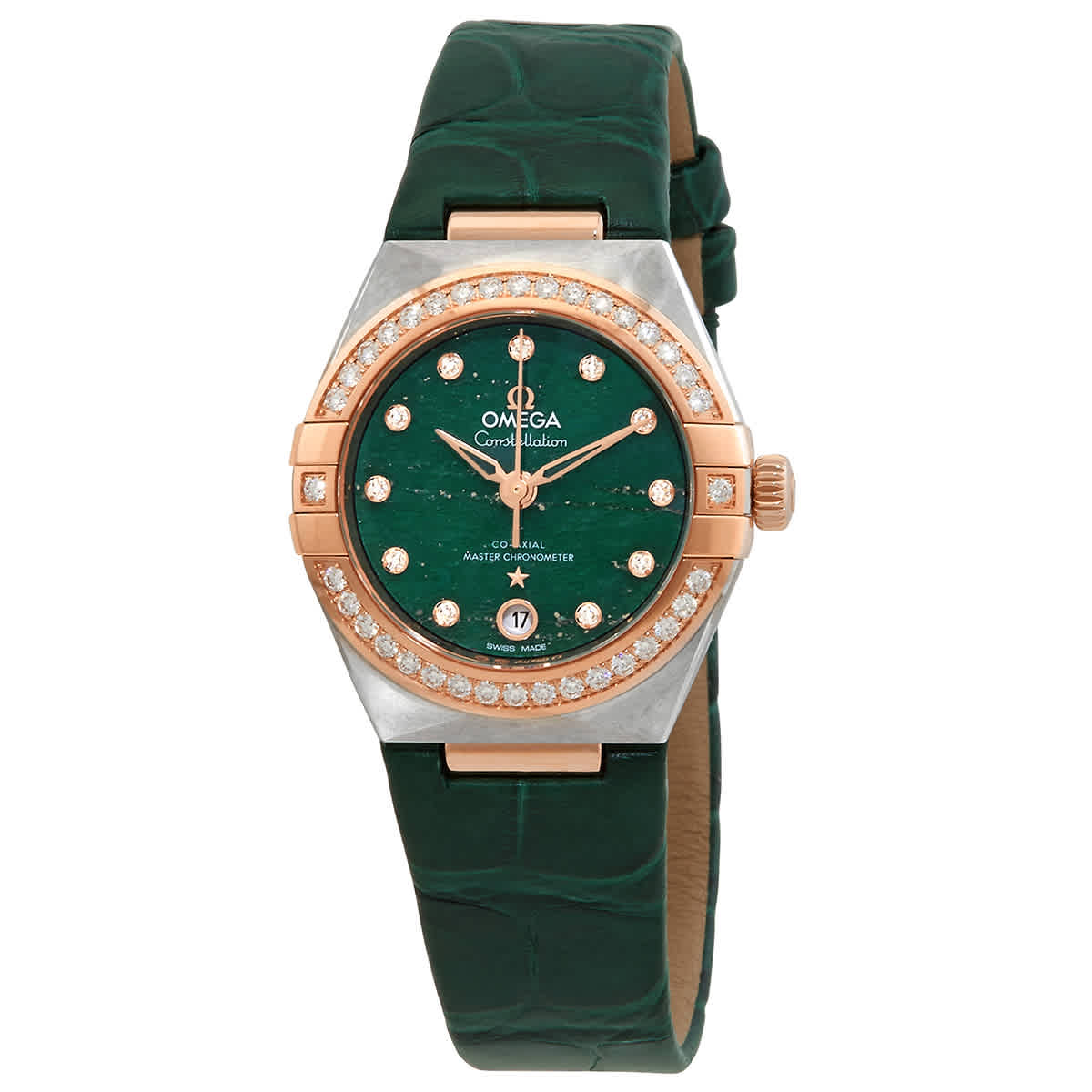 Omega Constellation Automatic Chronometer Diamond Green Dial Ladies Watch 13128292099001