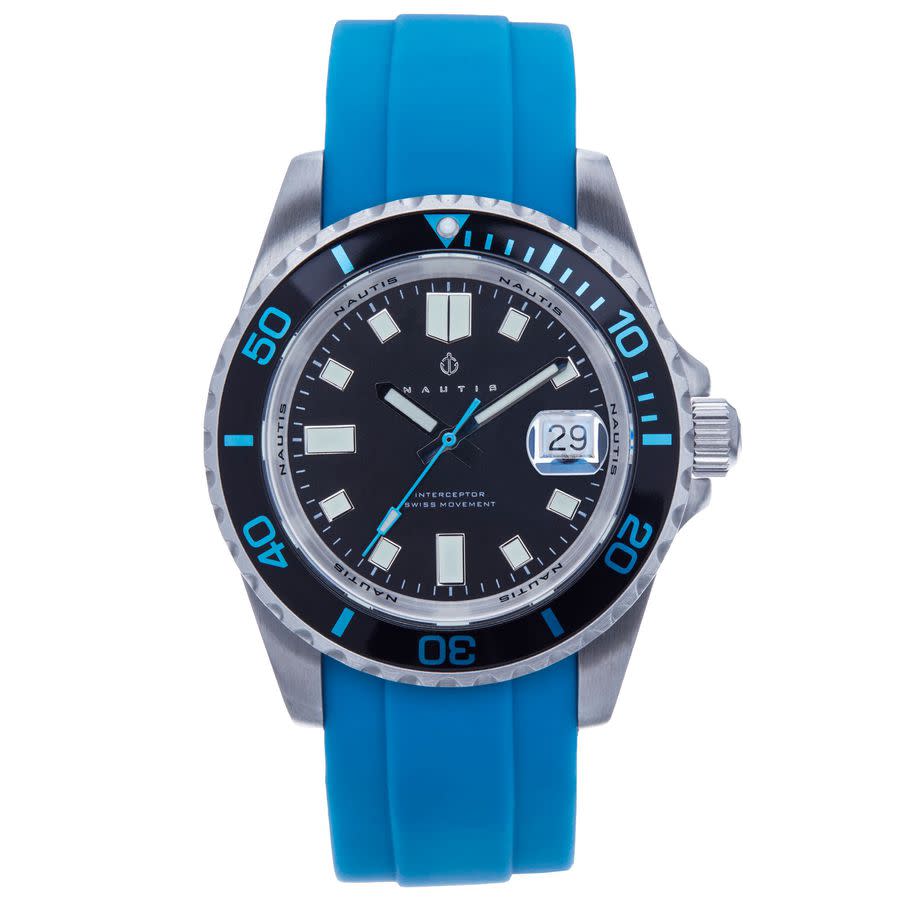 Nautis Interceptor Quartz Black Dial Mens Watch 19161G-A