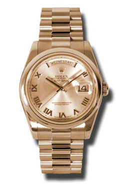 Rolex DayDate Champagne Dial 18K Everose Gold President Automatic Mens Watch 118205CRP