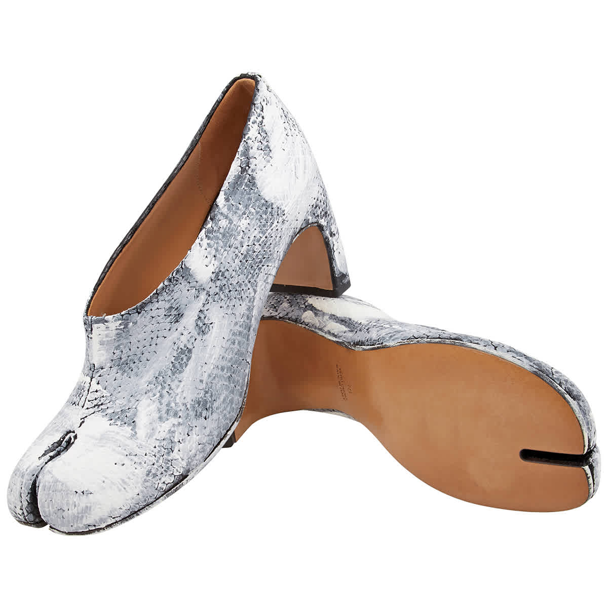 Maison Margiela Artisanal Tabi Python-effect Pumps