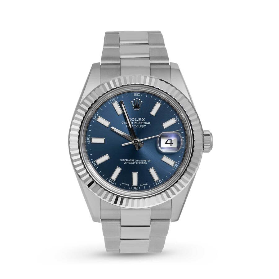 Preowned Rolex Datejust Automatic Chronometer Blue Dial Mens Watch 116334 BLSO
