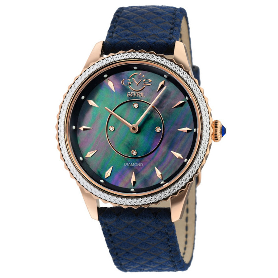 GV2 by Gevril Siena Quartz Diamond Mother of Pearl Dial Ladies Watch 11705-425E 518$