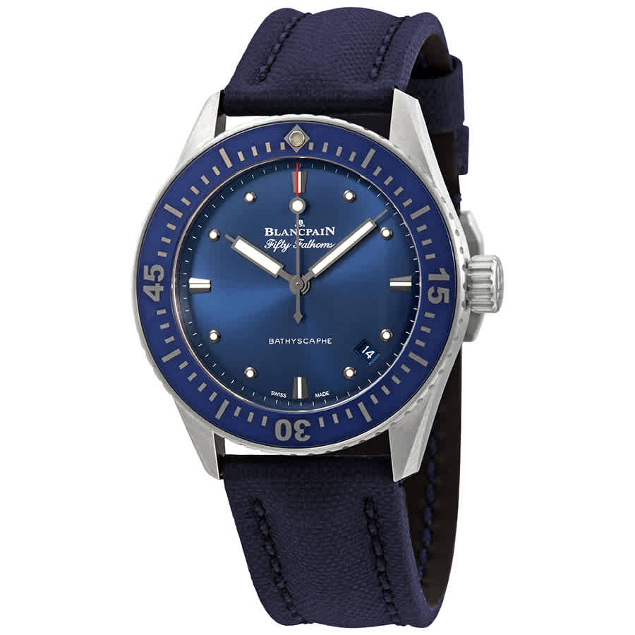 Blancpain Fifty Fathoms Bathyscaphe Automatic Blue Dial Mens Watch 5100-1140-O52A