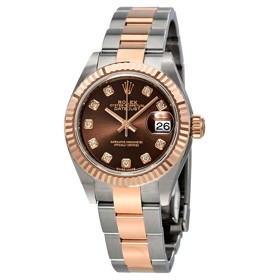 Rolex Lady Datejust 28 Chocolate Diamond Dial Automatic Twotone Ladies Watch 279171CHDO