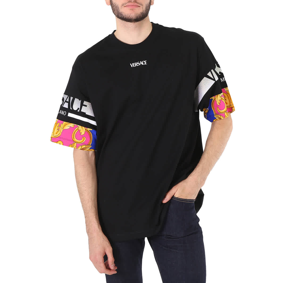 Versace print tops top