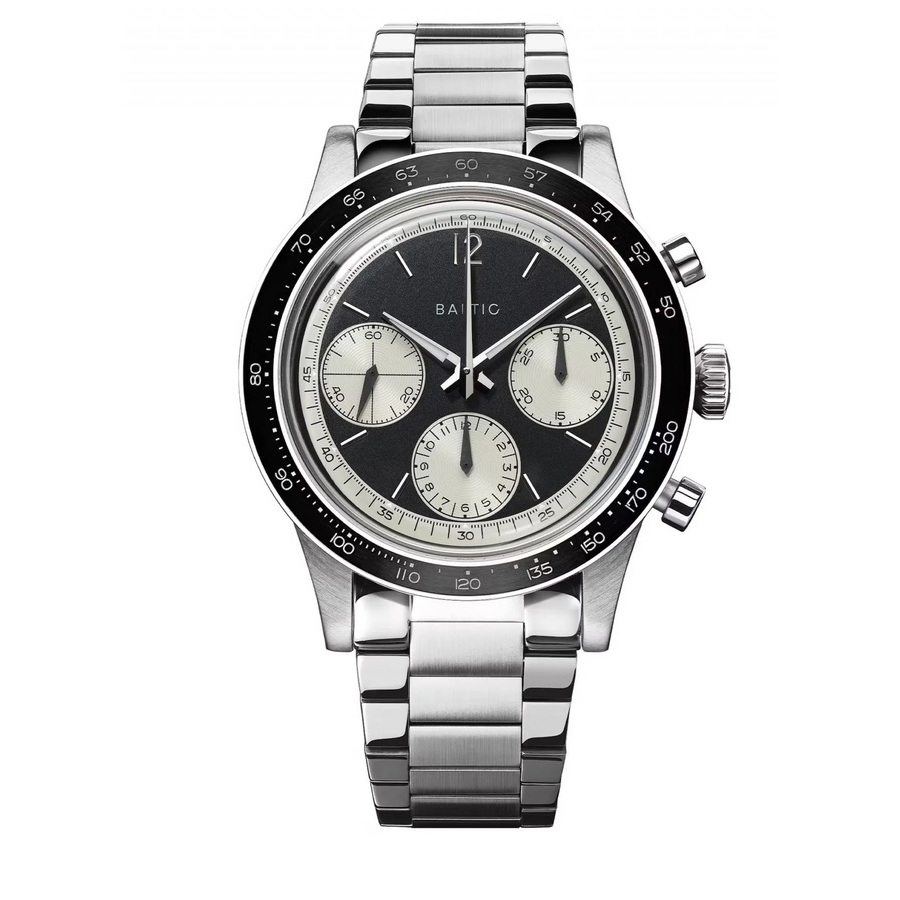 Baltic Tricompax Chronograph Hand Wind Black Dial Mens Watch TRICOMPAX REVERSE PANDA