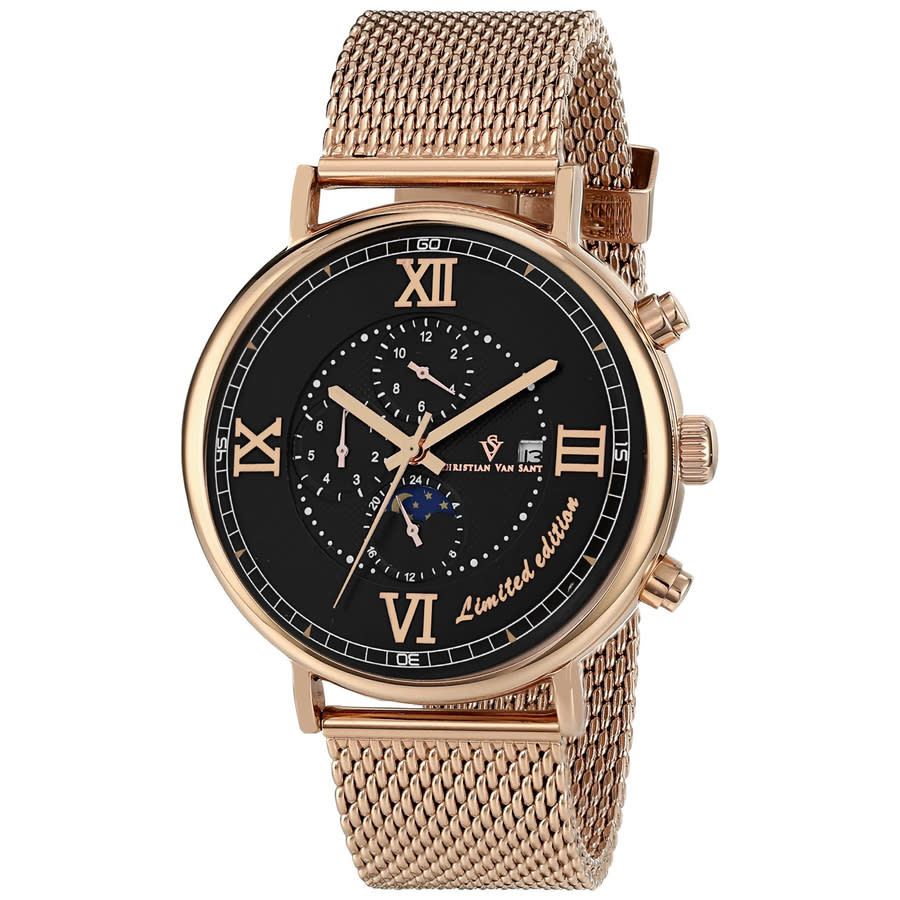 Christian Van Sant Somptueuse LTD Chronograph Automatic Black Dial Mens Watch CV1154 348$