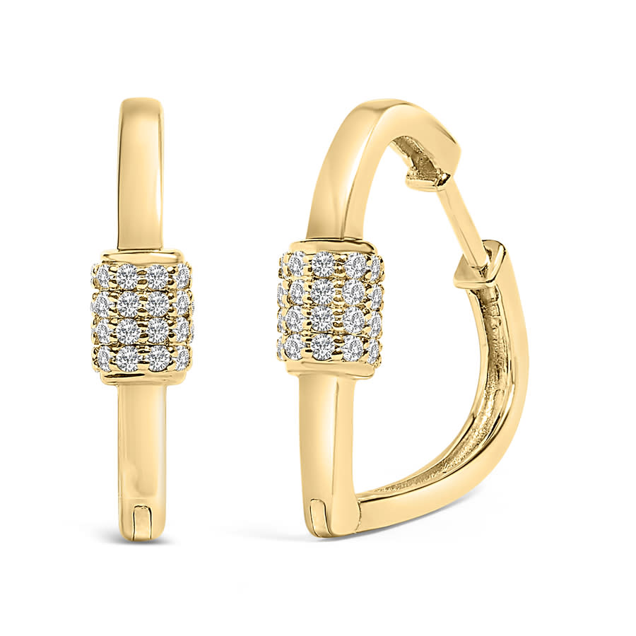 Haus of Brilliance 10K Yellow Gold 38 Cttw Lab Grown Diamond Heart Shaped Huggie Hoop Earrings F-G Color VS1-VS2 Clarity 2950$