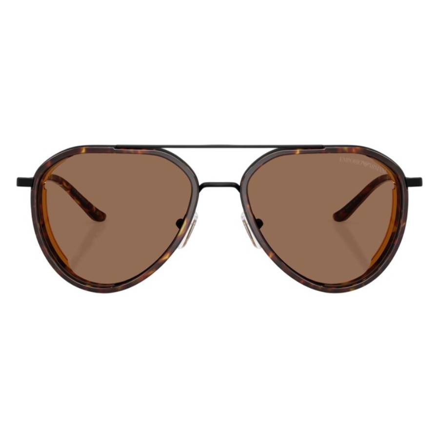 Emporio Armani Dark Brown Pilot Mens Sunglasses EA2163 300173 56