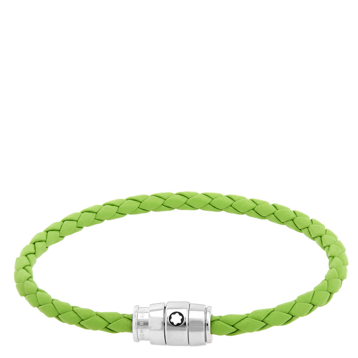 Montblanc Meisterstuck Steel & Lime Leather Bracelet, Size 63