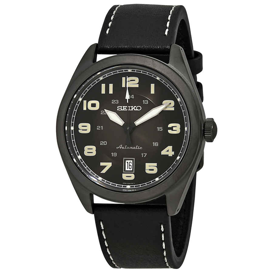 seiko black leather