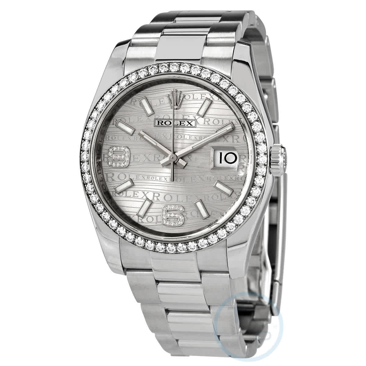 Rolex Oyster Perpetual Datejust 36 Silver Wave Dial Stainless Steel Bracelet Automatic Ladies Watch 116244SWSDAO