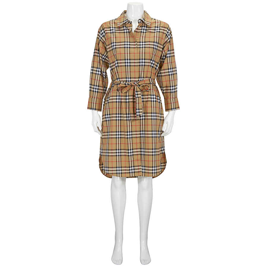 burberry check shirt dress