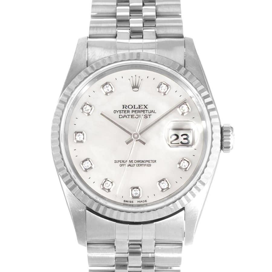 Preowned Rolex Datejust 36 Automatic Chronometer Diamond Mens Watch 16234 MDJ