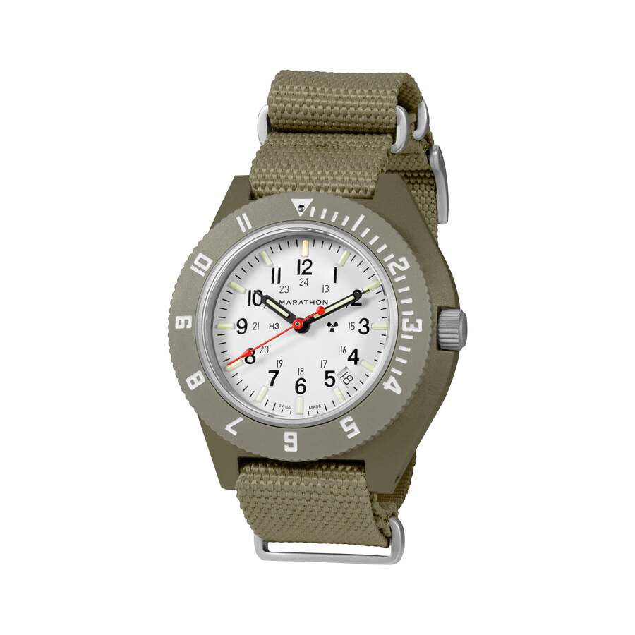 Marathon 41Mm Code Green Nav-D Quartz White Dial Unisex Watch WW194013OL-0501 422$