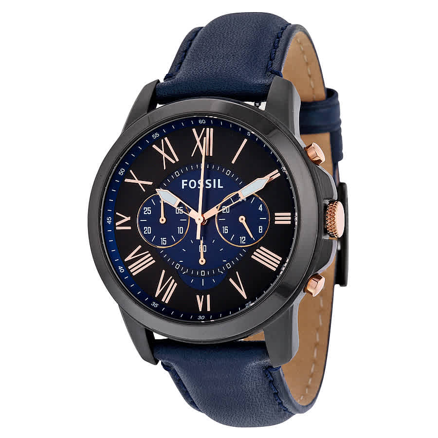 fossil grant watch blue
