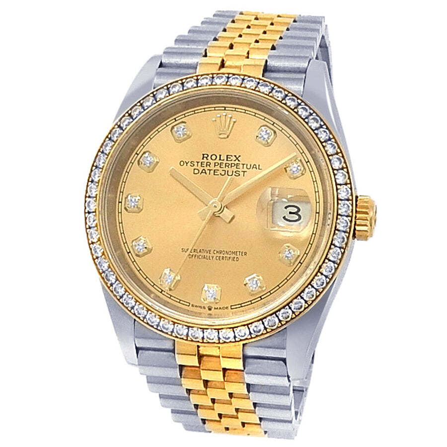 Preowned Rolex Datejust Automatic Chronometer Diamond Champagne Dial Mens Watch 126283RBR