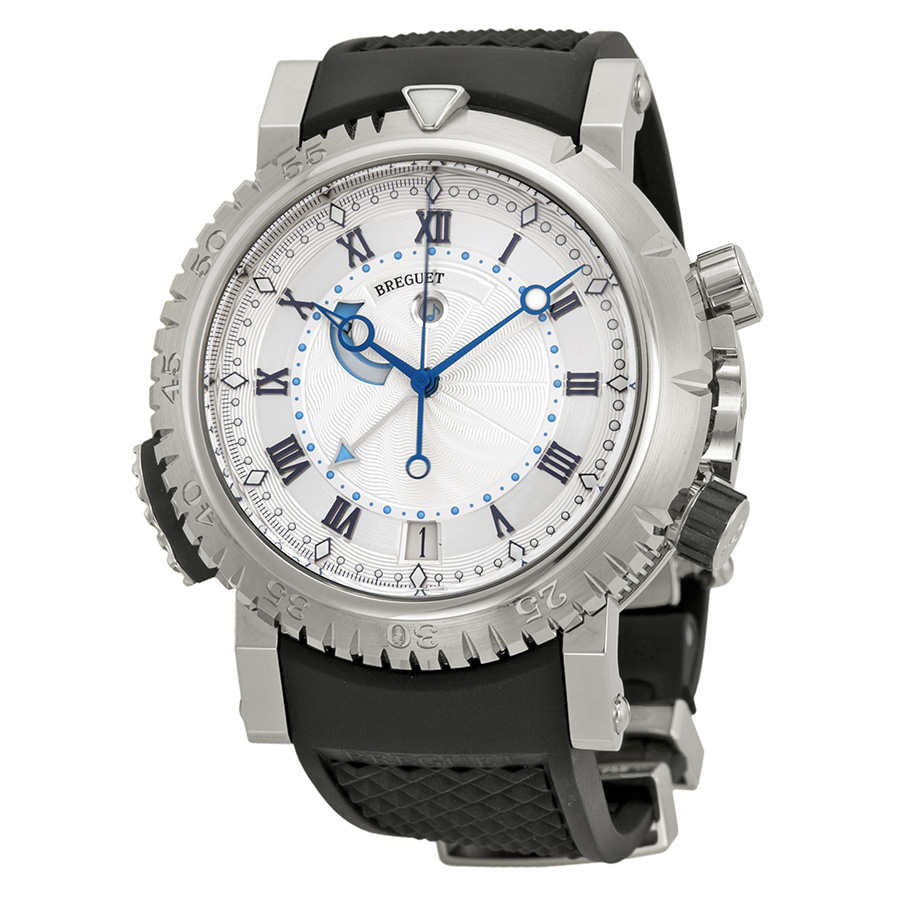 Pre-owned Breguet Marine Silver Dial Mens Watch 5847BB125ZV 23864$