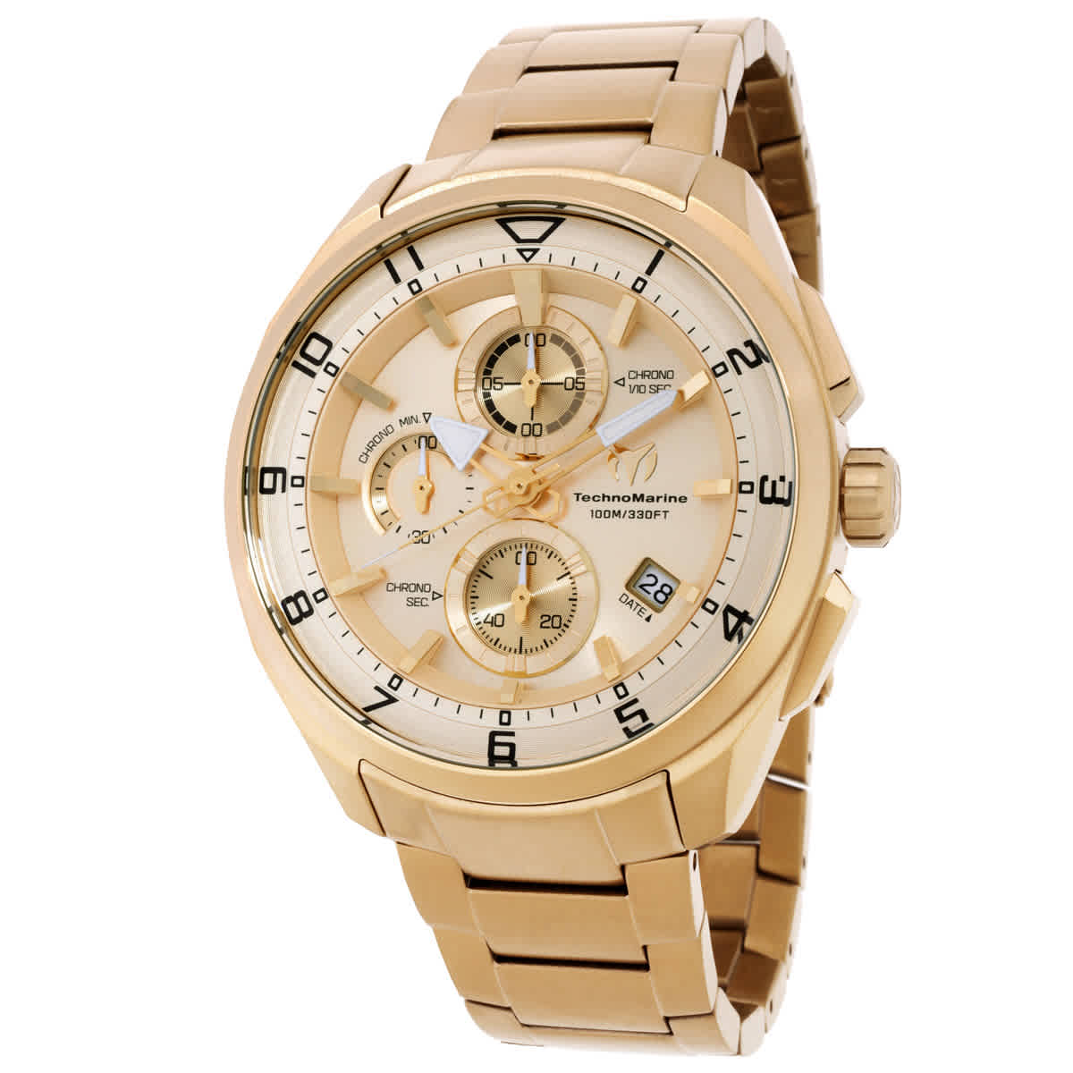 Technomarine Ocean Chronograph Quartz Gold Dial Mens Watch TM-318130