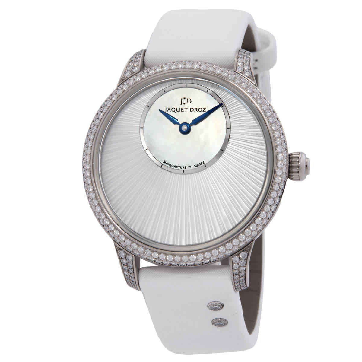Jaquet Droz Petite Heure Automatic Diamond White Mother of Pearl Dial Ladies Watch J005004570