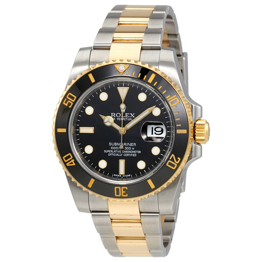 Preowned Rolex Submariner Black Dial 40mm Steel and 18kt Gold Mens Watch 116613BKSO