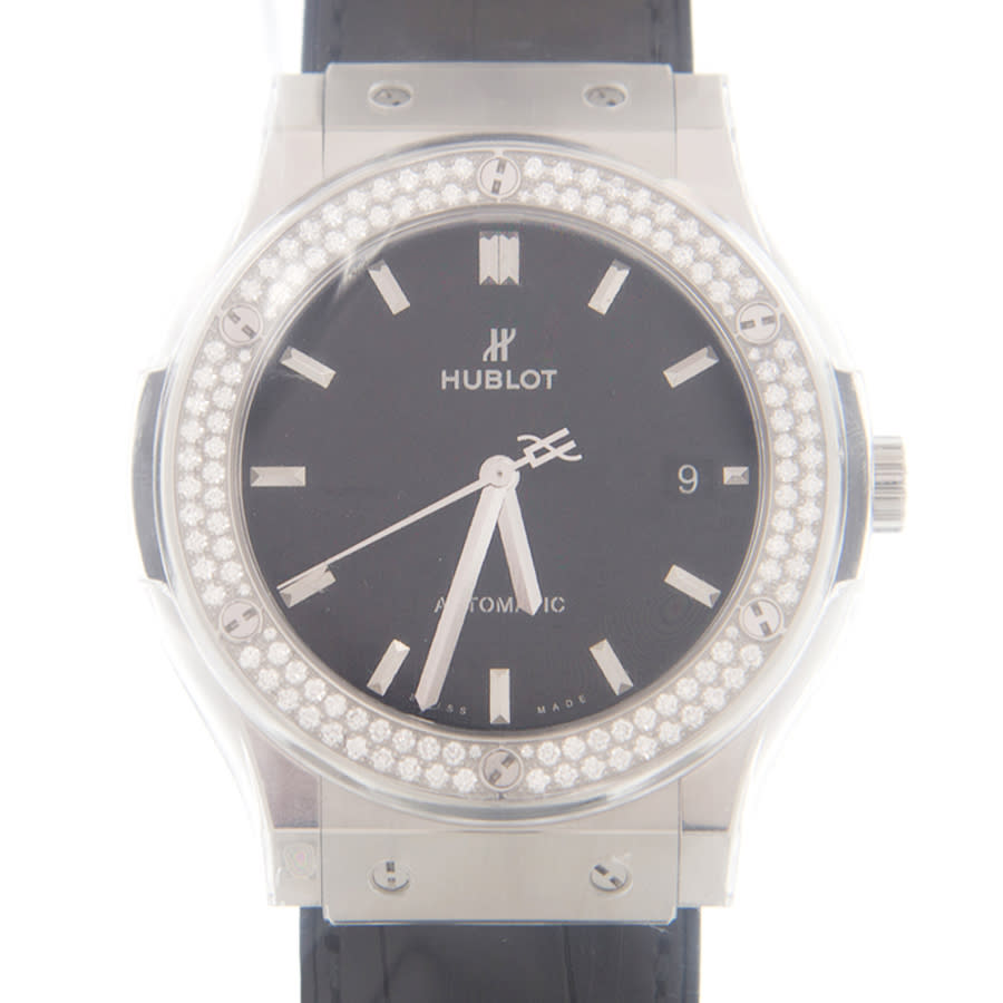 Hublot Classic Fusion Mat Black Dial Automatic Mens Diamonds Watch 511NX1171LR1104 11590$